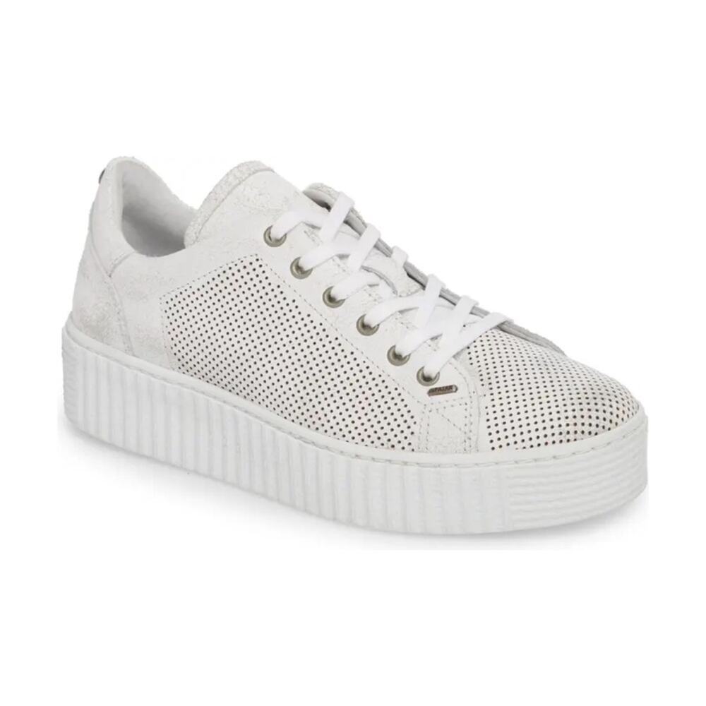 New Pajar Celia Platform Sneaker in Bianco Leather Women's Size 10